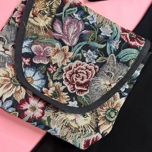Vintage 90s Tapestry Cat Bag